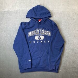 Toronto Maple Leafs Reebok NHL Hockey Hoodie Blue Mens Small